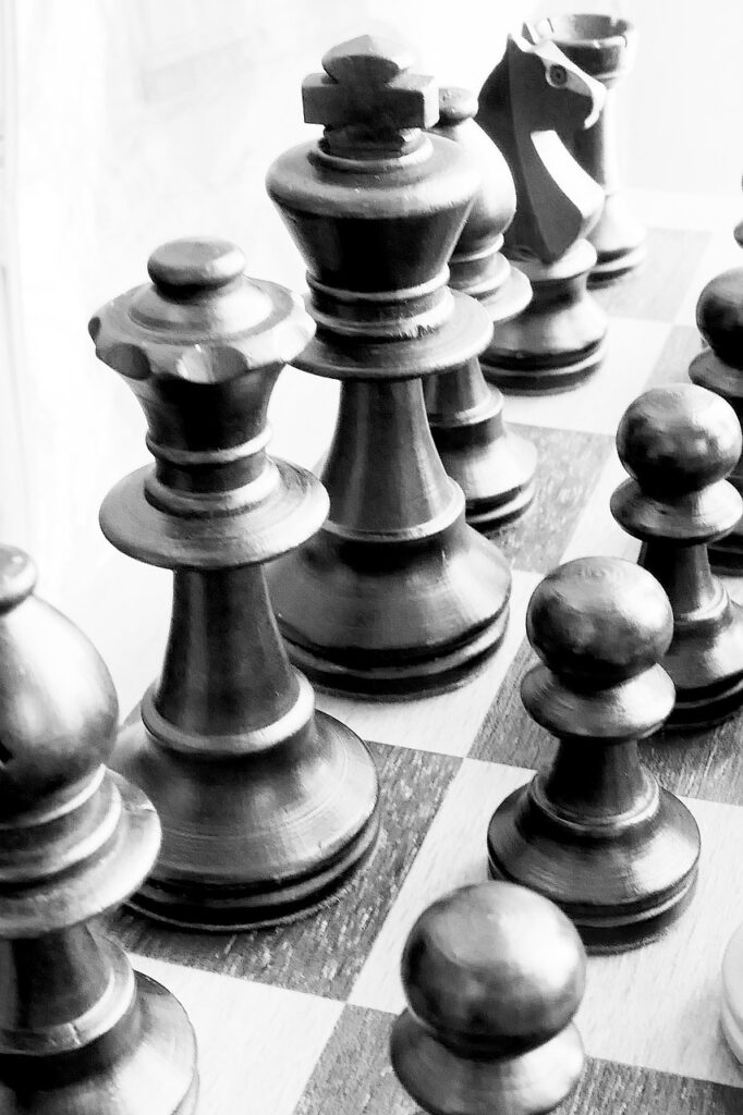 Jeu d'échecs pour symboliser la stratégie et le coaching individuel